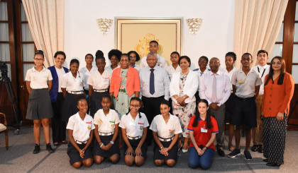 Secondary students engage in dialogue with President Ramkalawan