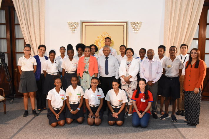 Secondary students engage in dialogue with President Ramkalawan