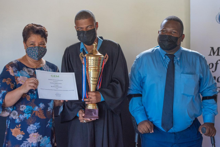 Vocational training programme     Eight persons with disabilities graduate     Ibrahim Dodin rewarded for outstanding performance and for being best overall performer  