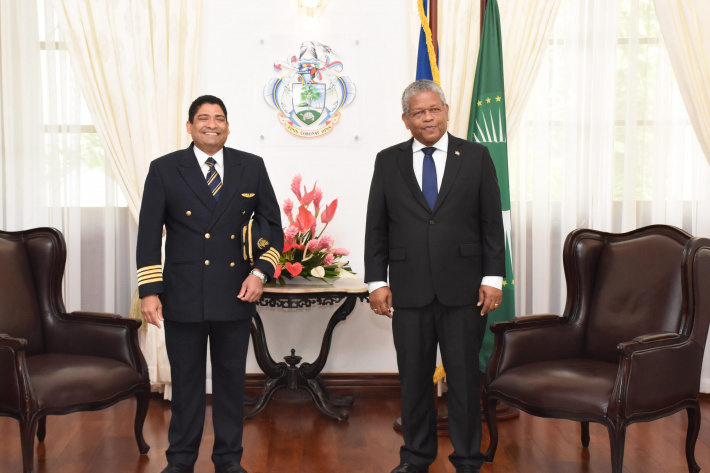 Seychellois pilot working with Emirates welcomed at State House