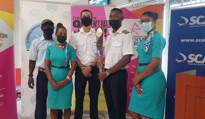 Air Seychelles carries Queen's baton to Praslin