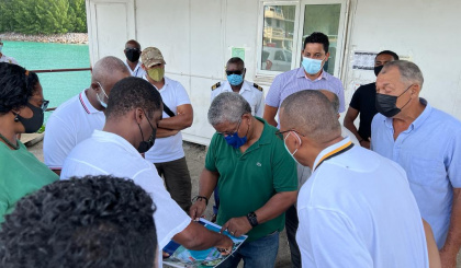 President Ramkalawan visits cargo port facility on Praslin