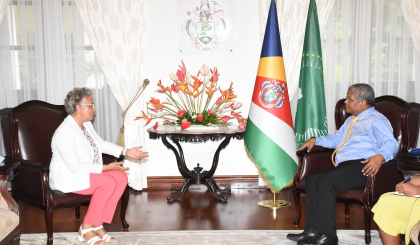 President Ramkalawan welcomes Seychellois member of French Parliament to State House   