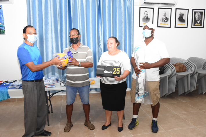 Netball, volleyball federations receive equipment from Socga   