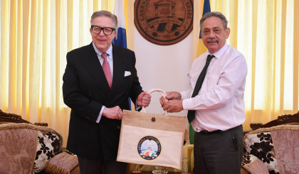 The newly accredited Finnish ambassador to Seychelles meets with Speaker of the National Assembly