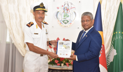 President Ramkalawan receives defence forces’ annual report