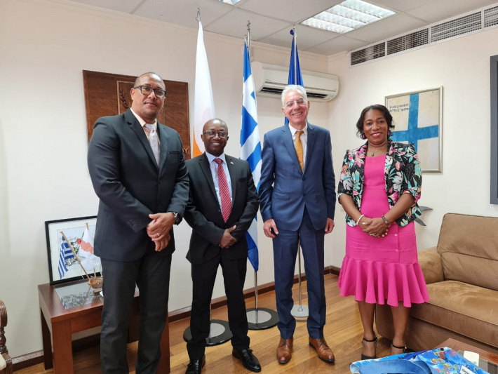 Education Minister Dr Justin Valentin, and Youth, Sports and Family Minister Marie-Celine Zialor on official mission to Cyprus