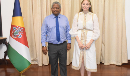 Princess Theodora Von Leichtenstein calls on President Ramkalawan