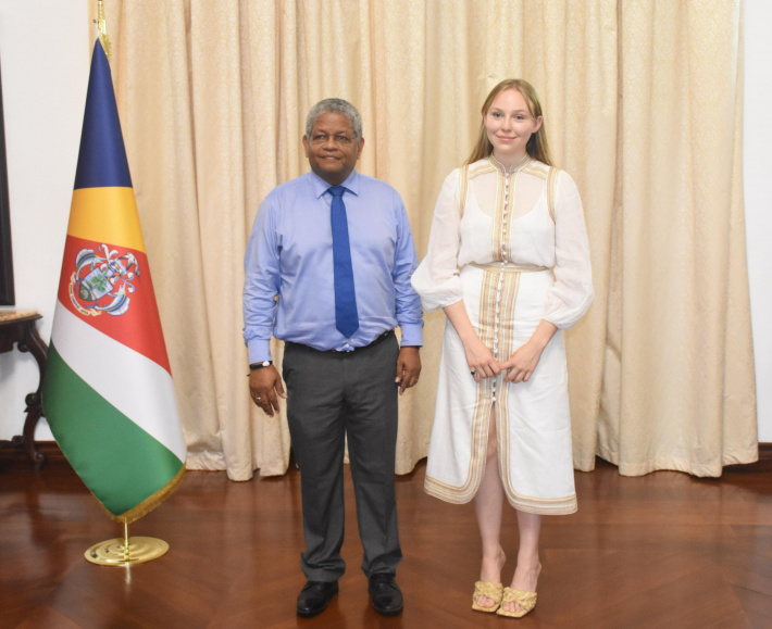 Princess Theodora Von Leichtenstein calls on President Ramkalawan