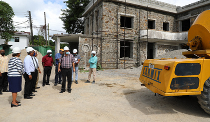 President views progress of new NIHSS building under construction
