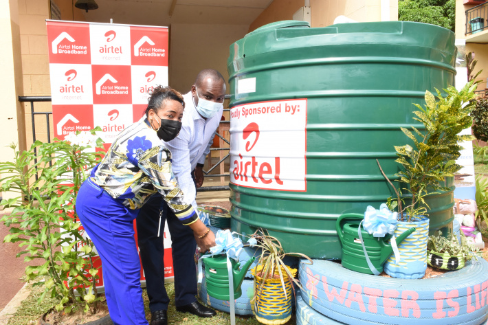 Cascade primary school receives rain water harvest tanks from Airtel