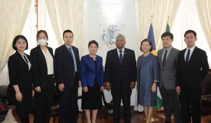 President Ramkalawan receives special representative of the Chinese government on African Affairs at State House