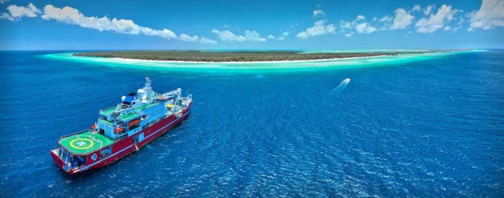 Monaco expedition research ship S.A Agulhas 2 already at Aldabra
