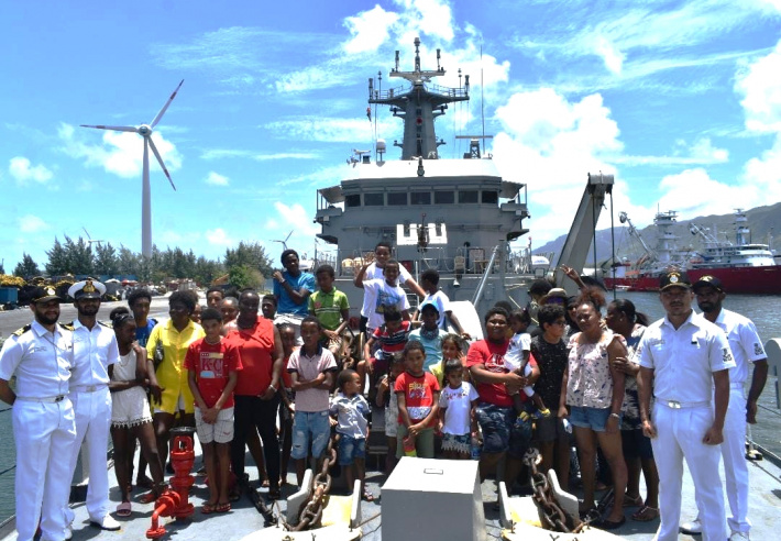 Children from President's Village hosted onboard INS Suvarna