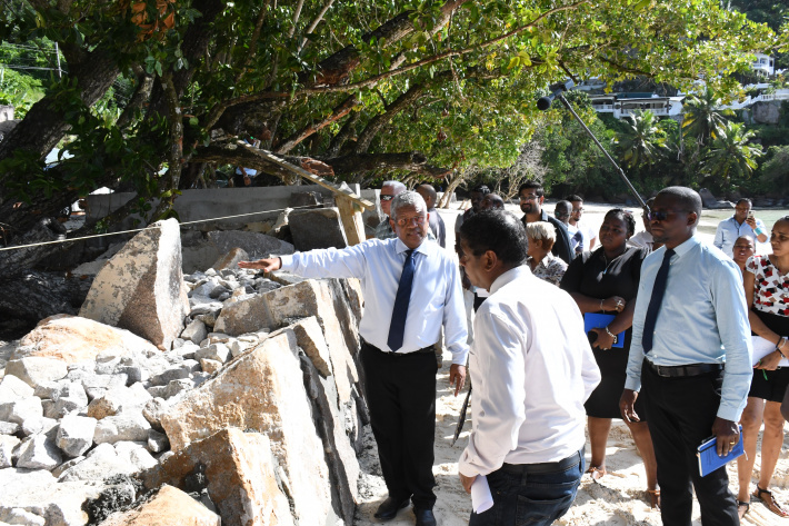 President visits coastal  rehabilitation and  infrastructure projects