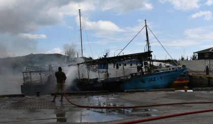 Fire destroys seven fishing boats at Providence port