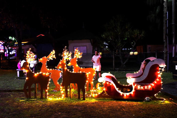 Victoria aglitter with Christmas decorations