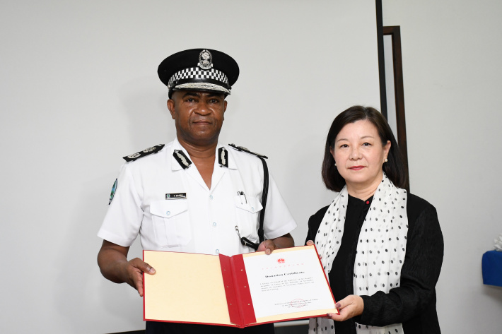 Chinese embassy donates training dummies to police