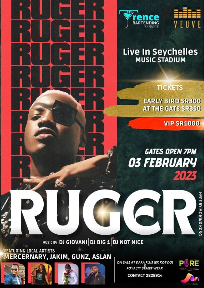 Nigeria’s Ruger to perform in Seychelles