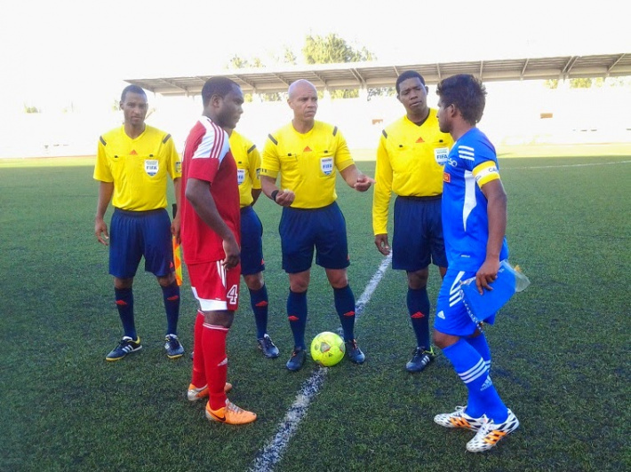 Football     Seychellois Hensley Petrousse officiates at Chan   