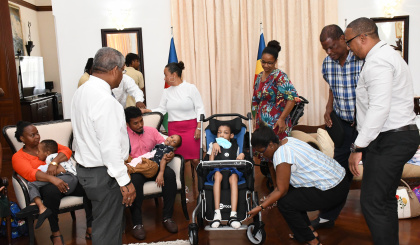 Ten children with special needs receive specifically made strollers