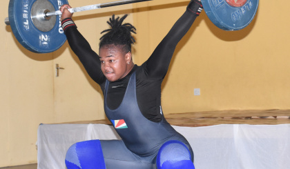 Weightlifting  Two local female lifters on Turkish training camp