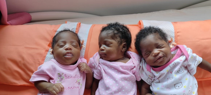 Newborn triplets  out of NICU      By Laura Pillay