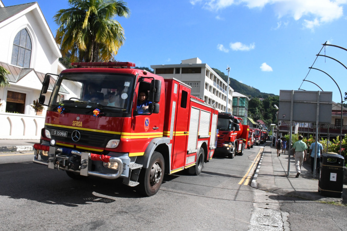 Motorcade showcases SFRSA’s fleet of vehicles and other assets
