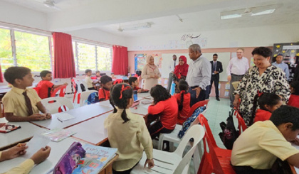 President Ramkalawan visits key  projects and facilities in Maldives