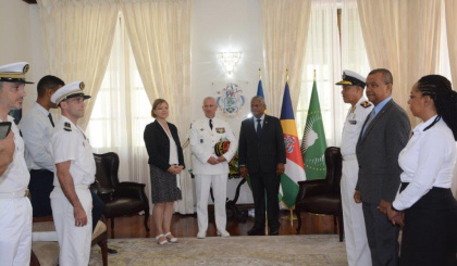 Courtesy call with Général de Brigade Laurent Cluzel at State House