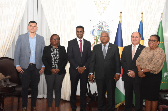 Diageo Africa president and team pay courtesy visit to President Ramkalawan   