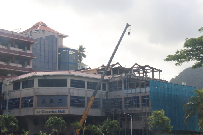 Demolition work under way at Le Chantier mall