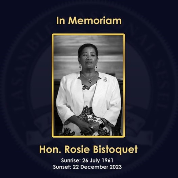 Seychelles mourns passing of MNA Rosie Bistoquet