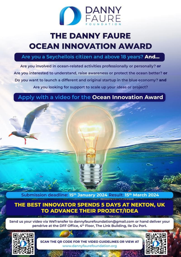 The Danny Faure Ocean Innovation Award nears January 15 deadline