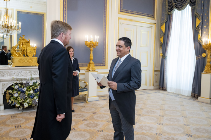 Ambassador Racombo presents credentials to His Majesty King Willem-Alexander