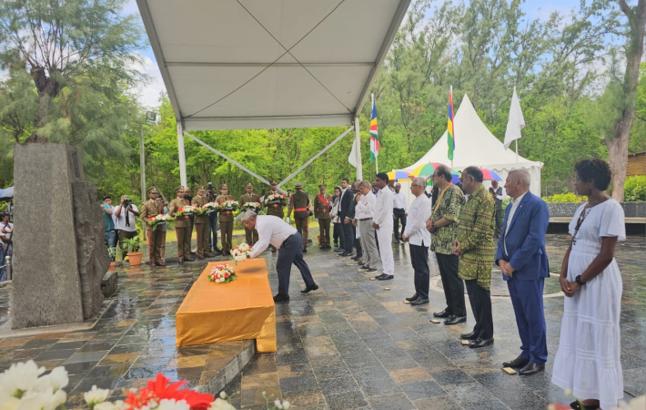    President Ramkalawan addresses guests at 189th anniversary of the Abolition of Slavery in Mauritius