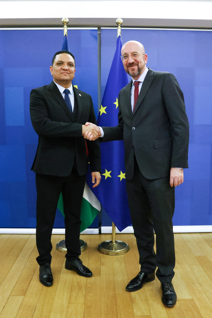 Ambassador Racombo presents credentials to European Council president