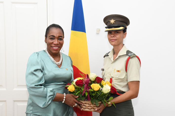 First female Parade Commander calls on Minister Zialor