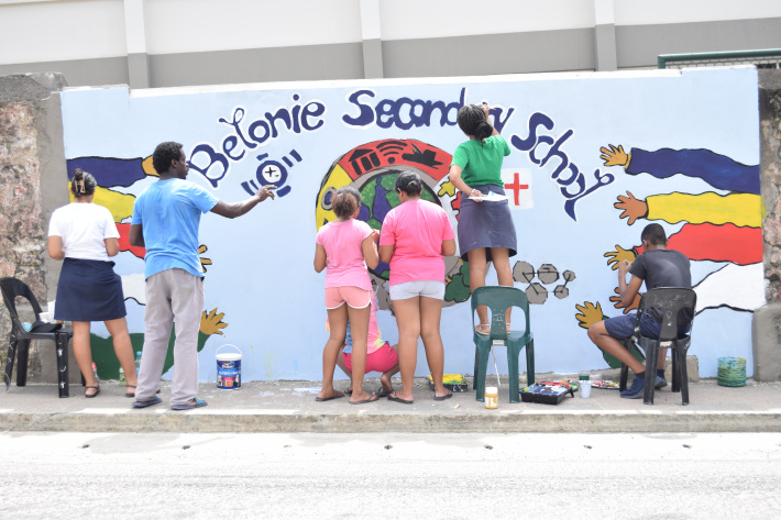 Belonie students depict productivity and technological progress through colourful mural   