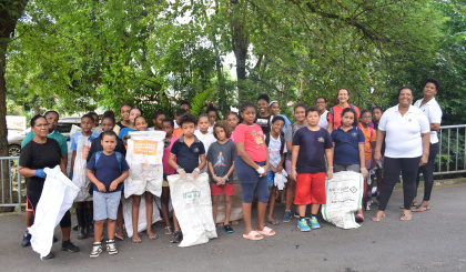 Eco-school warriors lead river clean-up in central area
