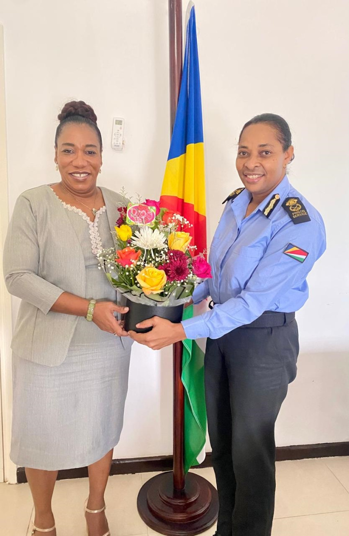 Minister Zialor meets first female Prison Commissioner Janet Georges