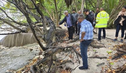 President assesses coastal protection efforts on Praslin and La Digue