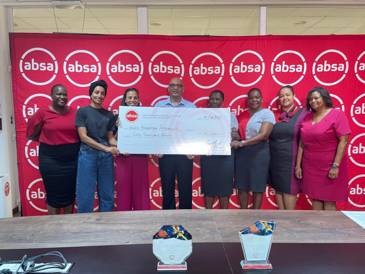 Absa Bank Seychelles donates to Elles Foundation