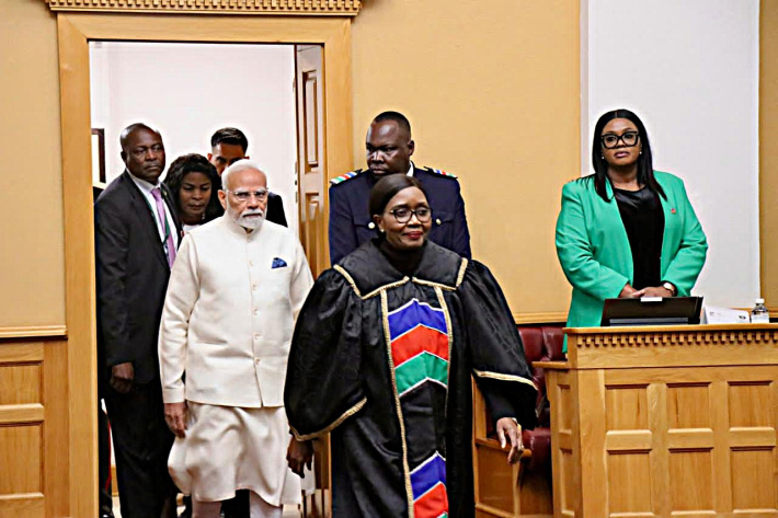 History made as Indian PM Modi  addresses Namibia Parliament
