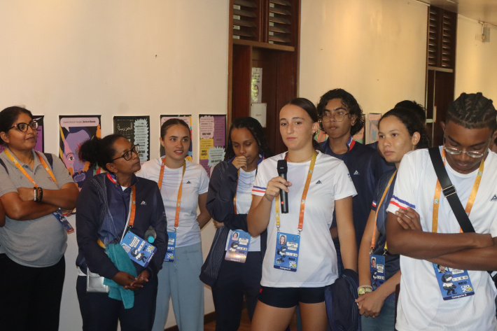 Goûter convivial avec l'équipe de France aux Seychelles