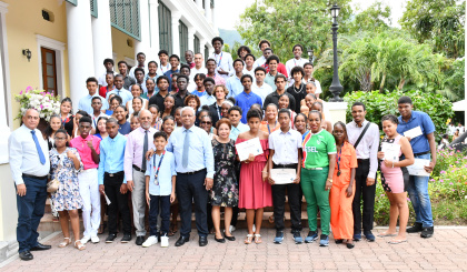 President Ramkalawan hosts reception at State House to recognise local athletes