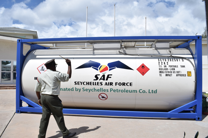 Seypec donates aviation  fuel storage tanks to SDF