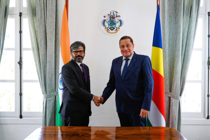 High Commissioner-designate of India to Seychelles pays courtesy call on Foreign Affairs minister