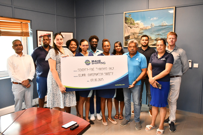 Mahe Shipping donates R75,000 to support Aride Island re-roofing project