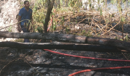 SFRSA extinguishes another bush fire at Zone 21, Pointe Larue